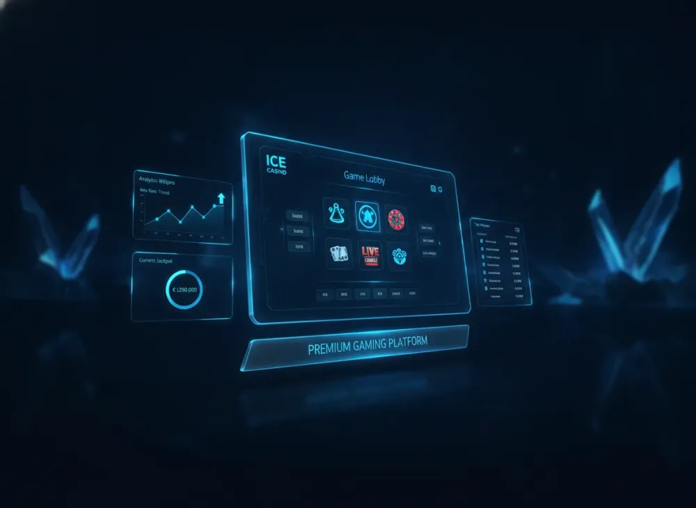 Futuristic casino dashboard interface